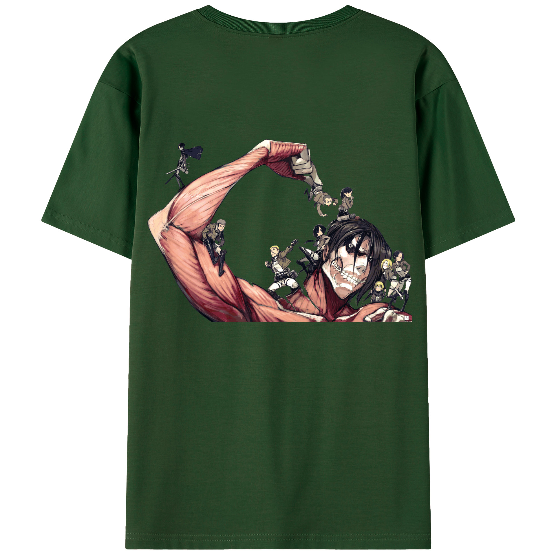 （画像用） 進撃の巨人 Attack on Titan 綿100％半袖Tシャツ（背面プリント）